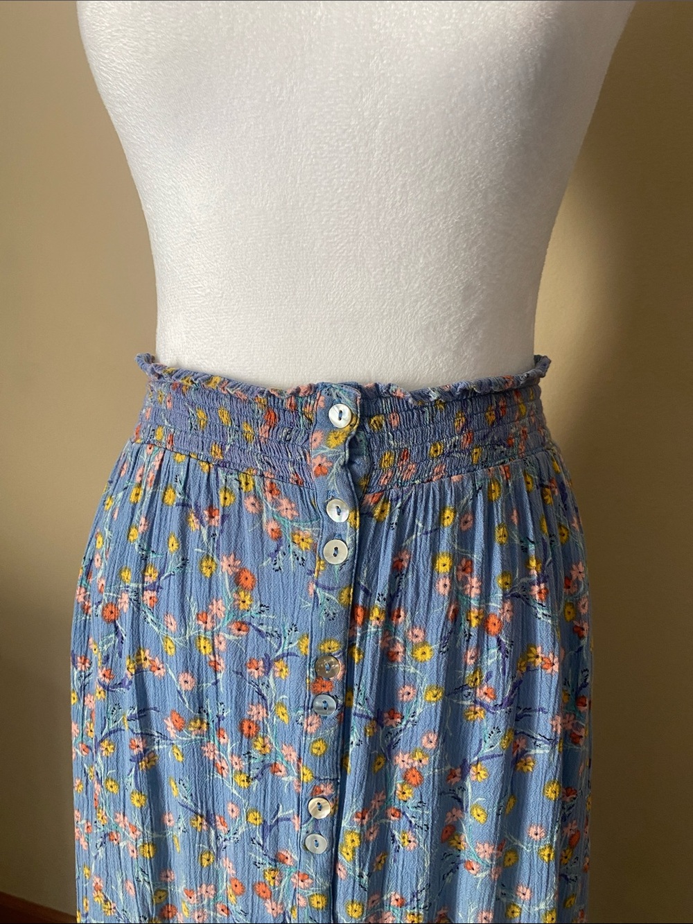Urban Outfitters Blue Floral Maxi Skirt Medium - Picture 2 of 6